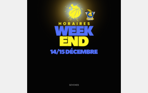 Programme du week-end du 14/15 Décembre