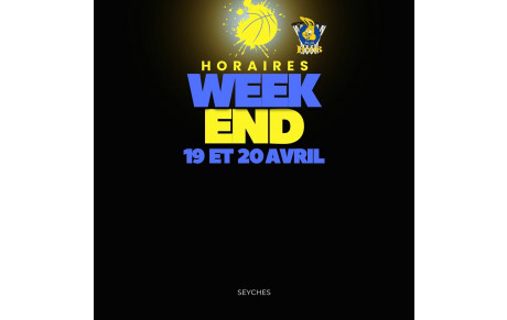 Programme du week-end du 19 et 20 Avril